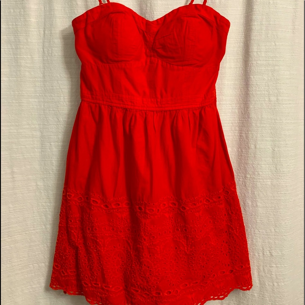 American Eagle Outfitters Red Strapped/Strapless Picnic Dress